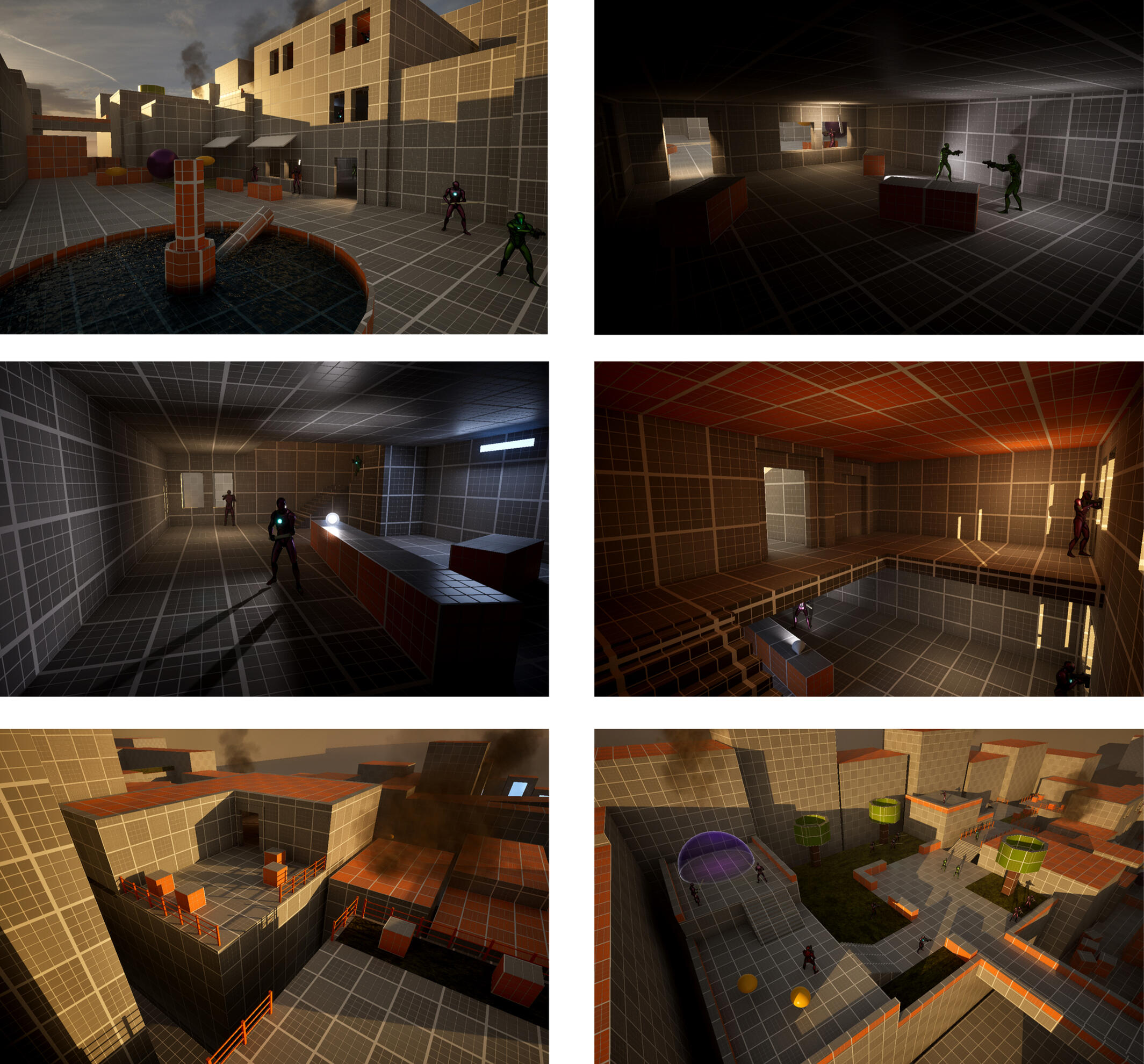 alternatively, players can follow the direction of the destroyed fountain and smoke into a nearby building, going up the stairs onto the rooftop to the 3rd bubble. enemies climb up the building and from the nearby bridge, which leads back to the 2nd point.