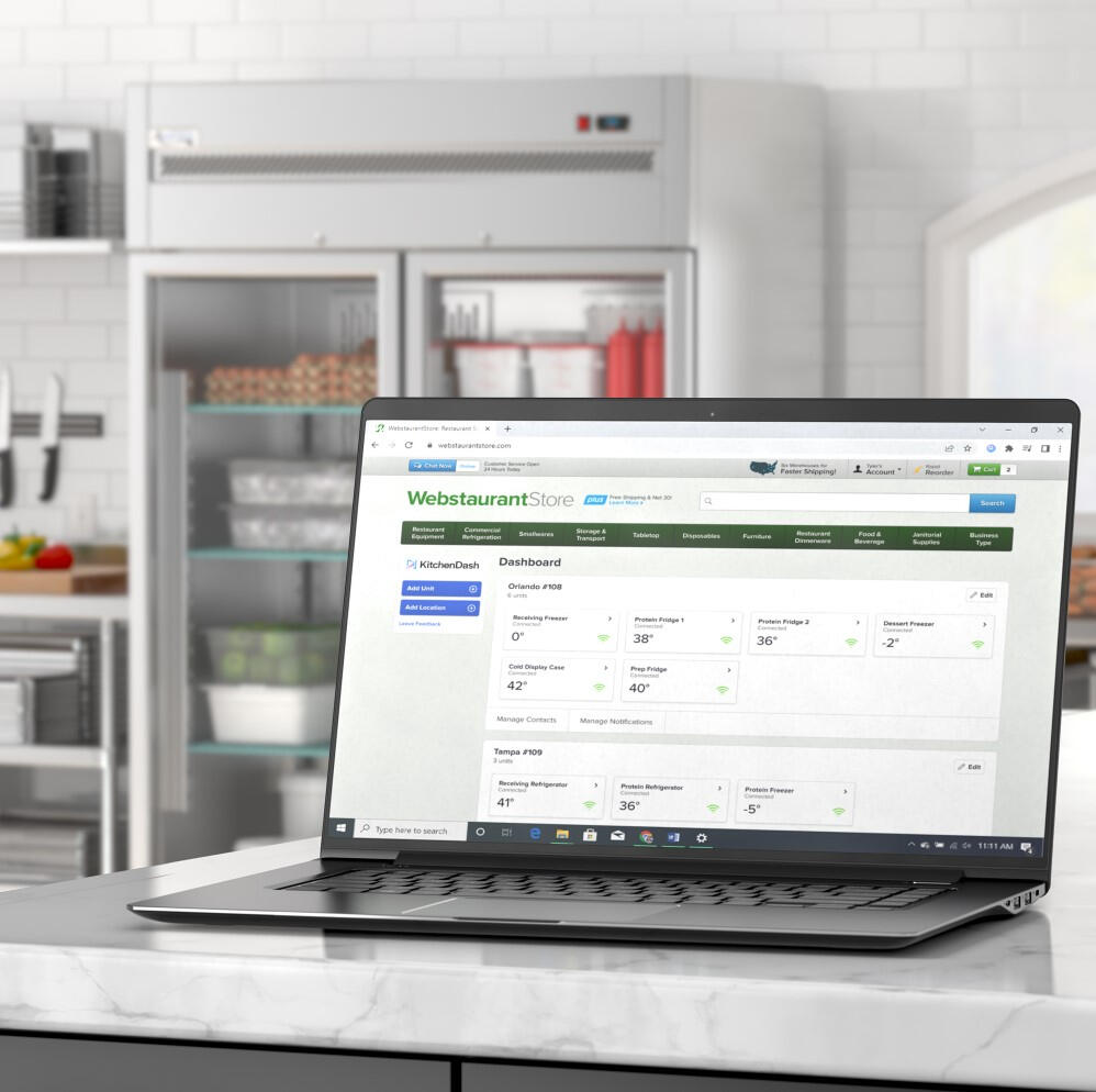 close up shot of the UI that would control and monitor the fridge via WiFi.
