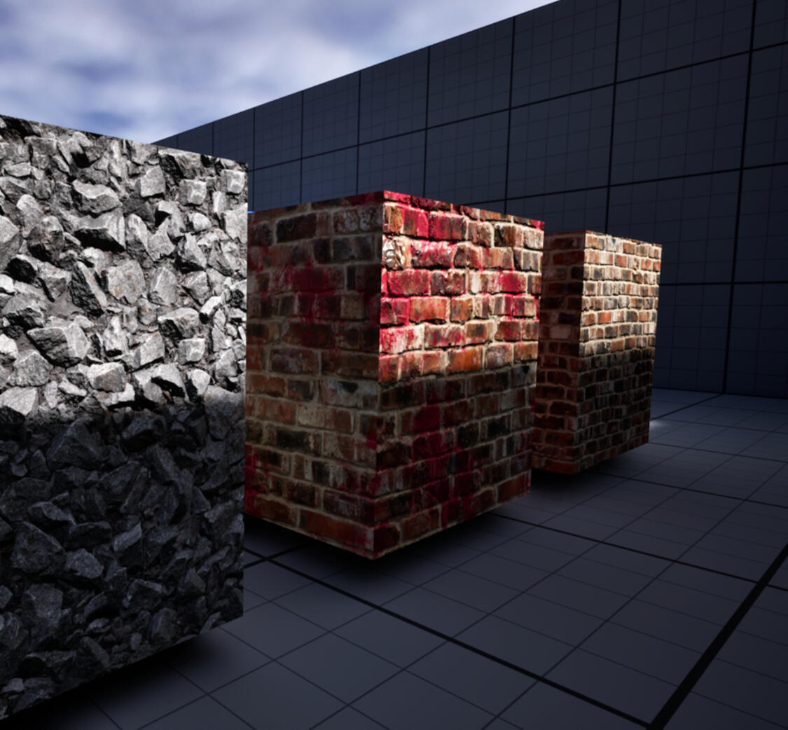 Examples of material instances developed while testing